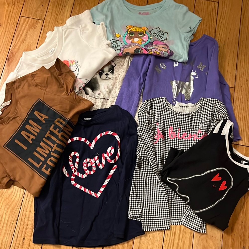 Girl’s set of 8 tops. Size 5T-6